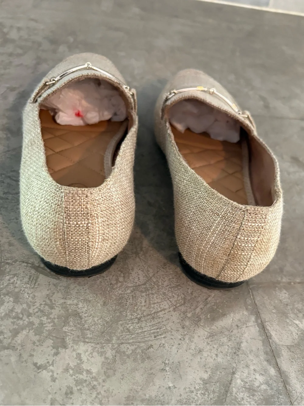 Rachel Zoe Axe linen loafers classic metallic horsebit